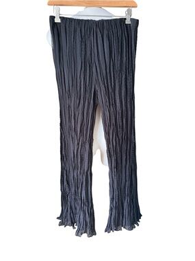 Alberto Makali Crinkled Wide-Leg Pants - Black